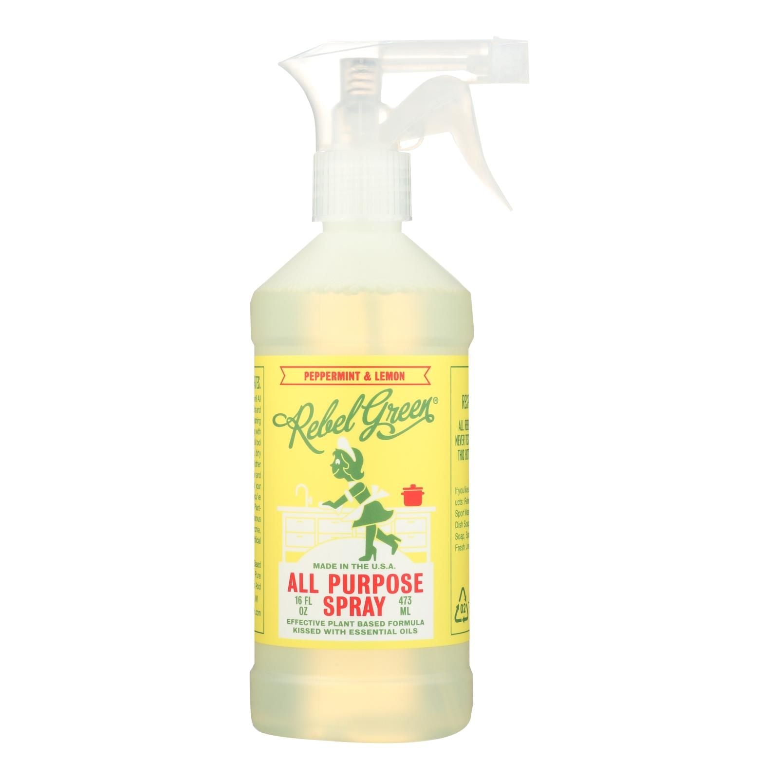 Rebel Green All Purpose Spray - Peppermint Lemon - Case Of 4 - 16 Fl Oz image 1