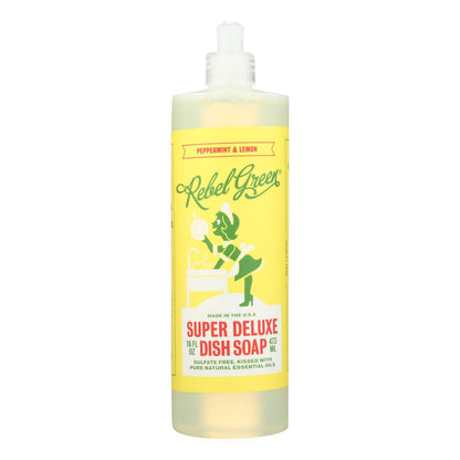 Rebel Green Dish Soap - Peppermint And Lemon - Deluxe - Case Of 4 - 16 Fl Oz image 1