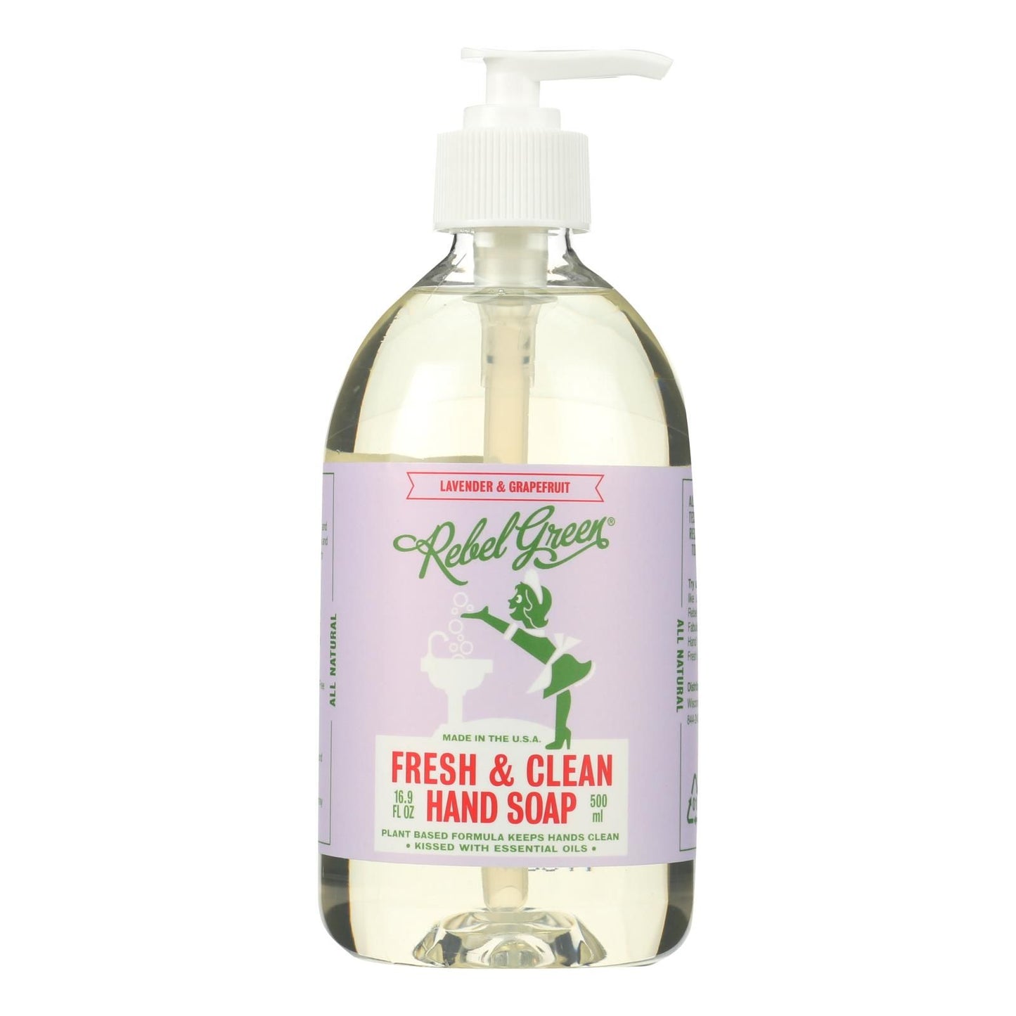 Rebel Green Hand Soap - Lavender - Case Of 4 - 16.9 Fl Oz image 1
