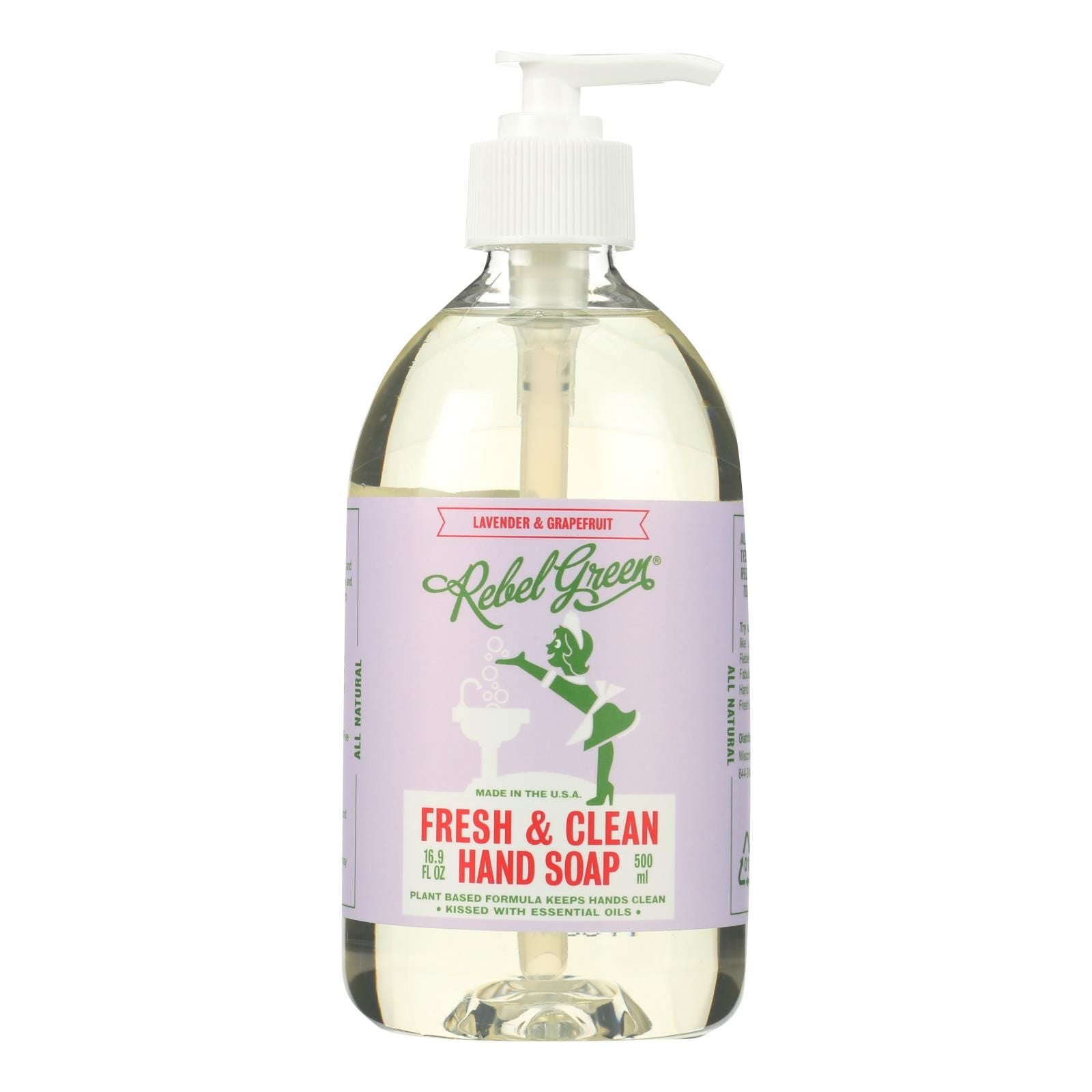 Rebel Green Hand Soap - Lavender - Case Of 4 - 16.9 Fl Oz image 1