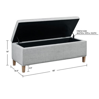 Rectangular Soft Close Storage Bench - top view with lid closed