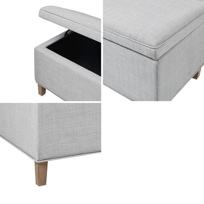 Rectangular Soft Close Storage Bench with lid open showing interior storage space