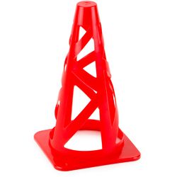 Red 9 inch collapsible sport cones for safe agility training - stackable and flexible