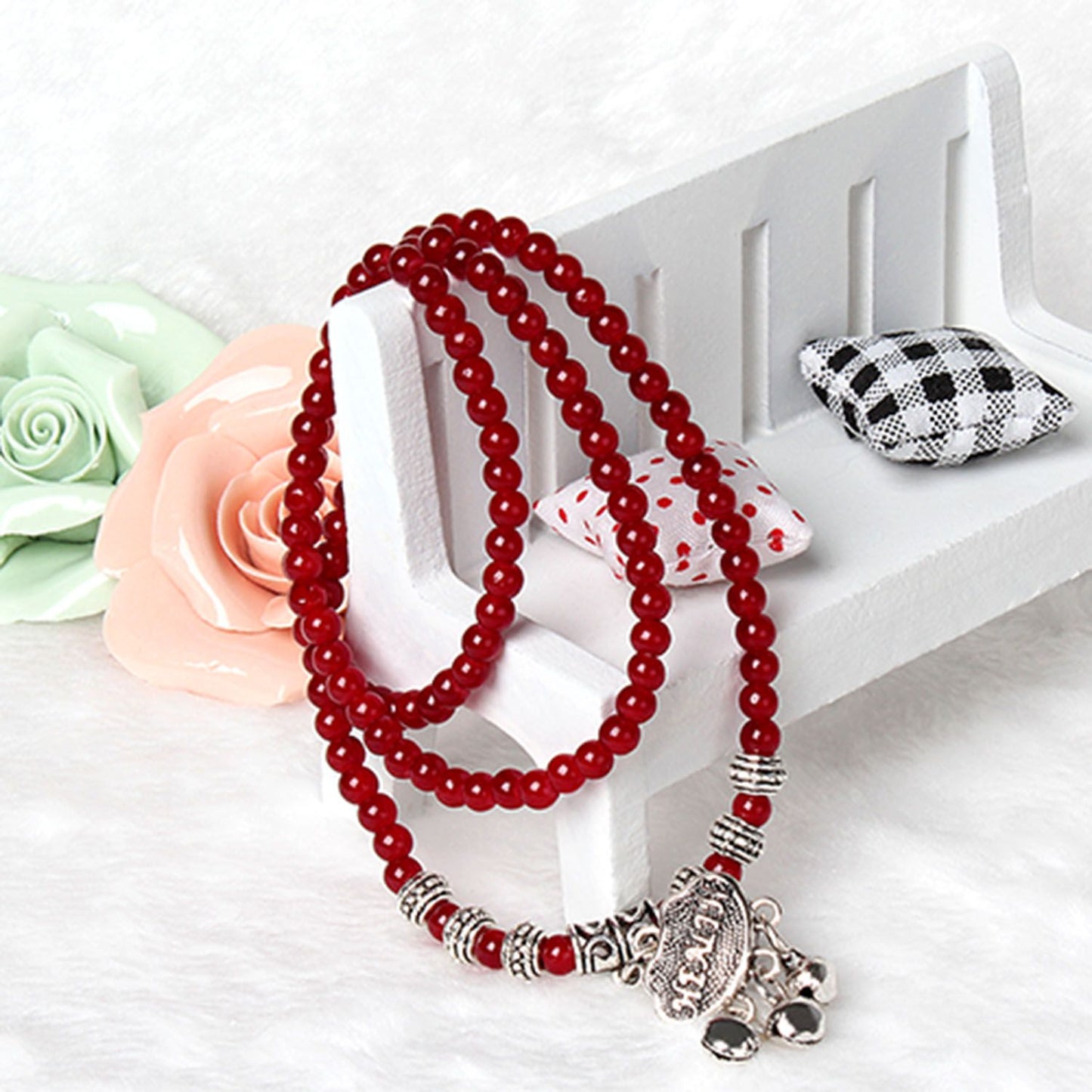 Red Agate Beaded Good Lock Bracelet image 3
