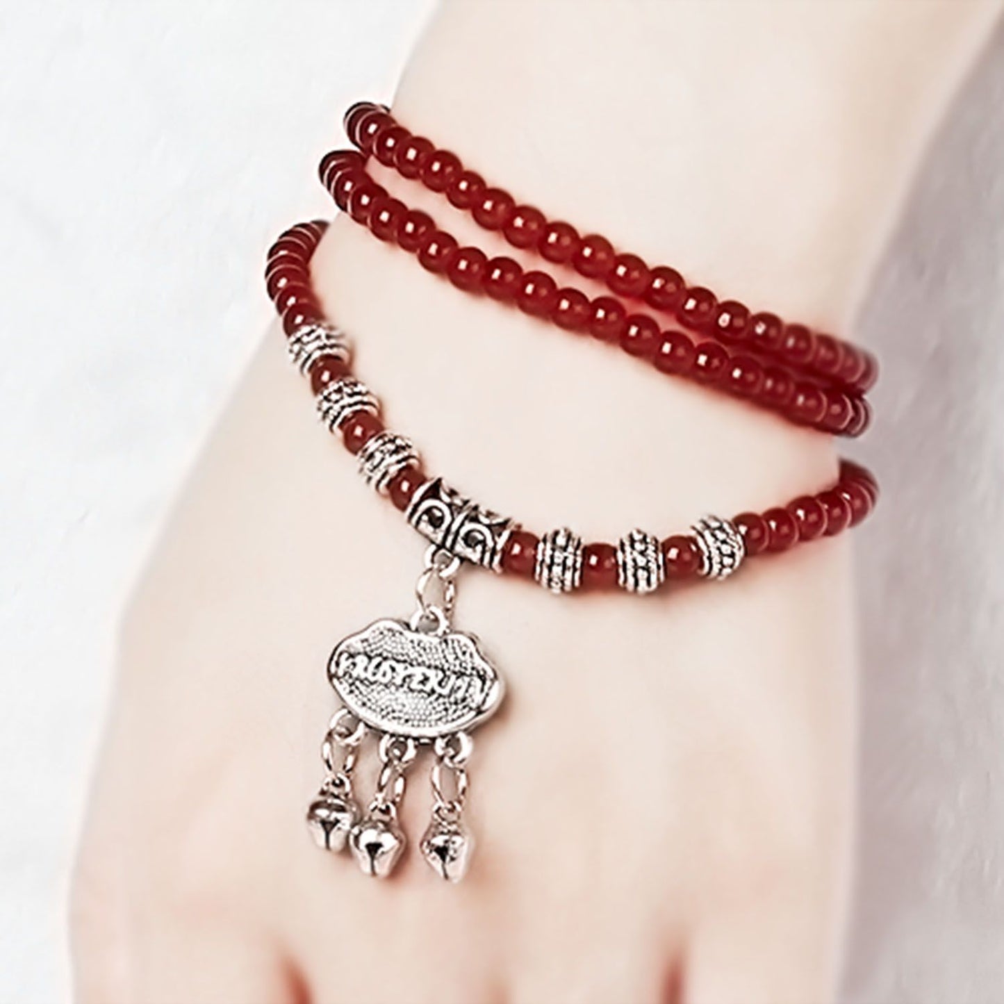 Red Agate Beaded Good Lock Bracelet image 6