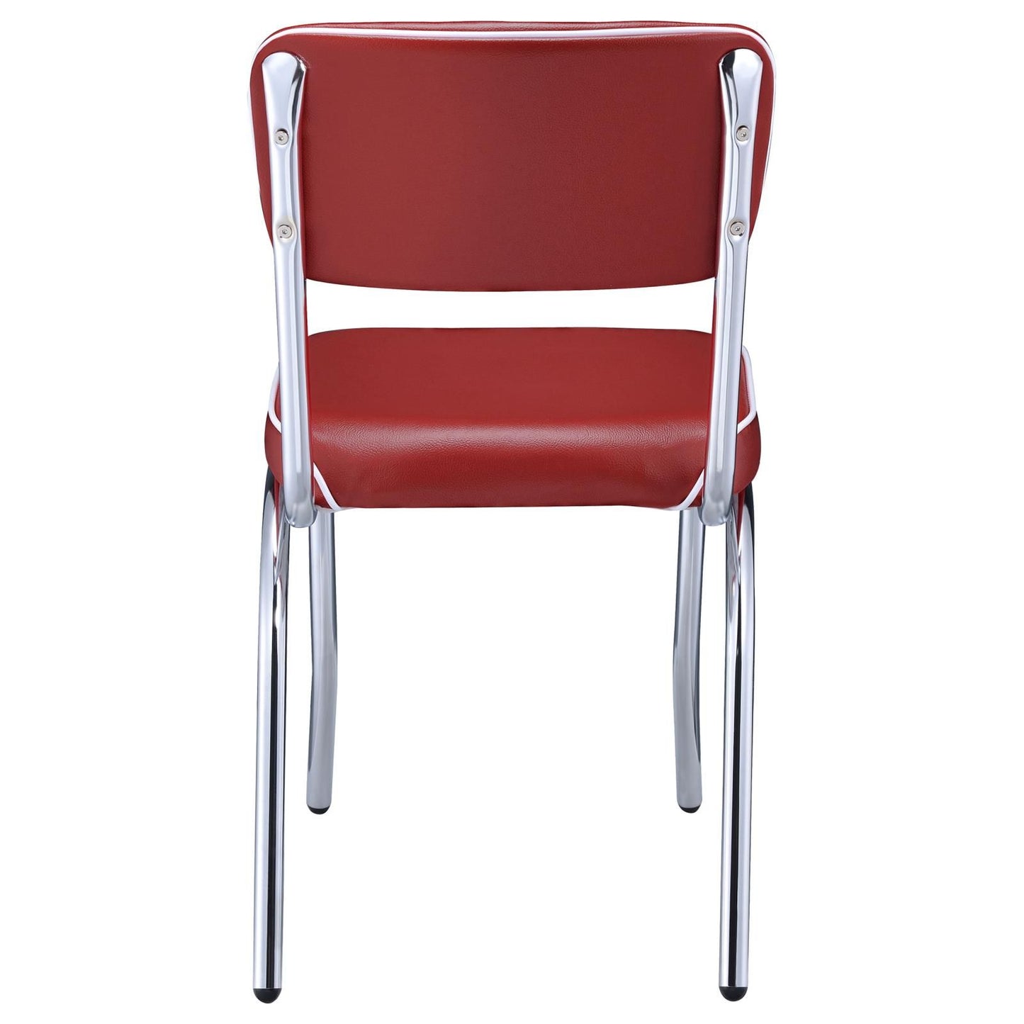 Red and Chrome Upholstered Side Chairs (Set of 2) image 9