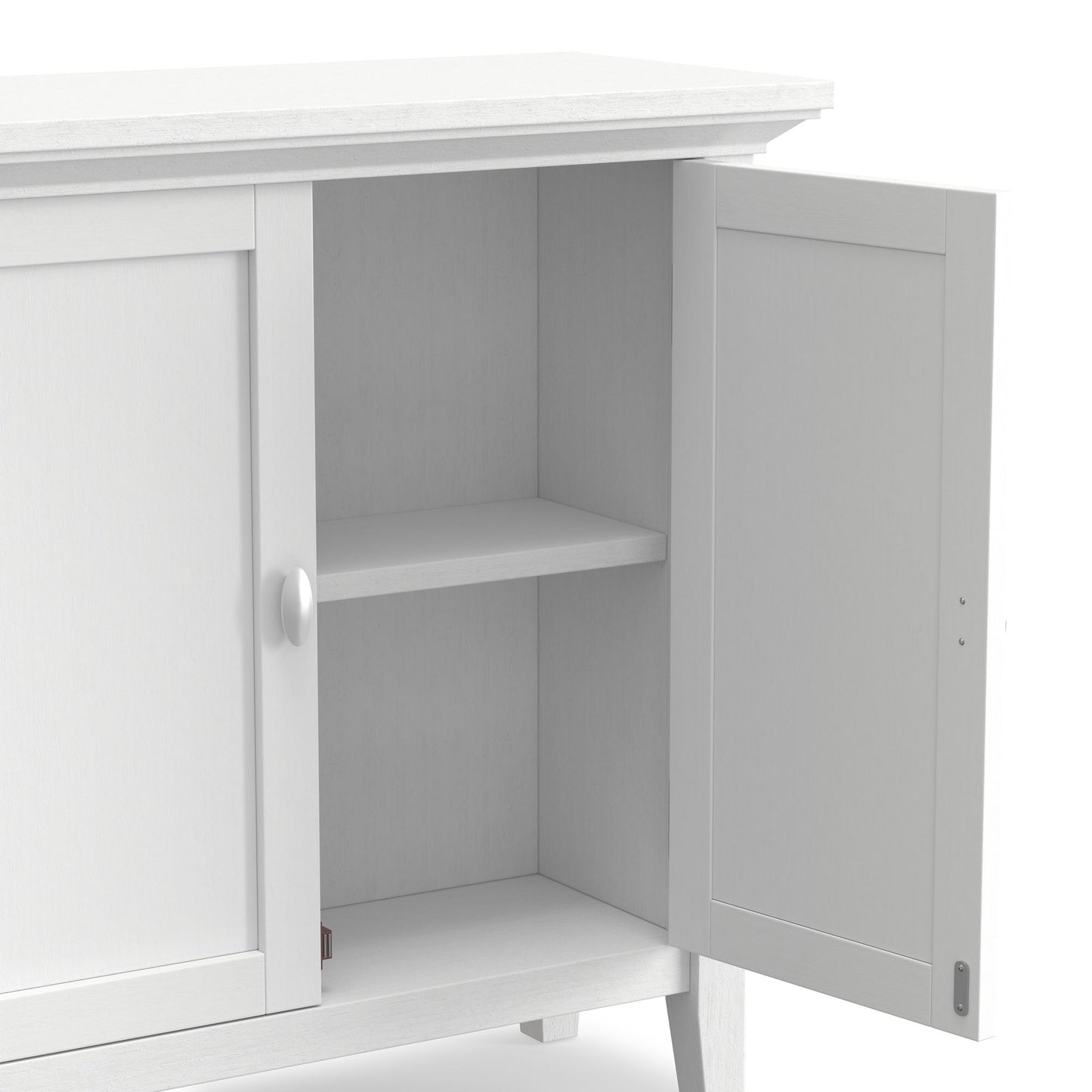 Redmond 32 inch Wide Solid Wood Low Storage Cabinet in White image 9