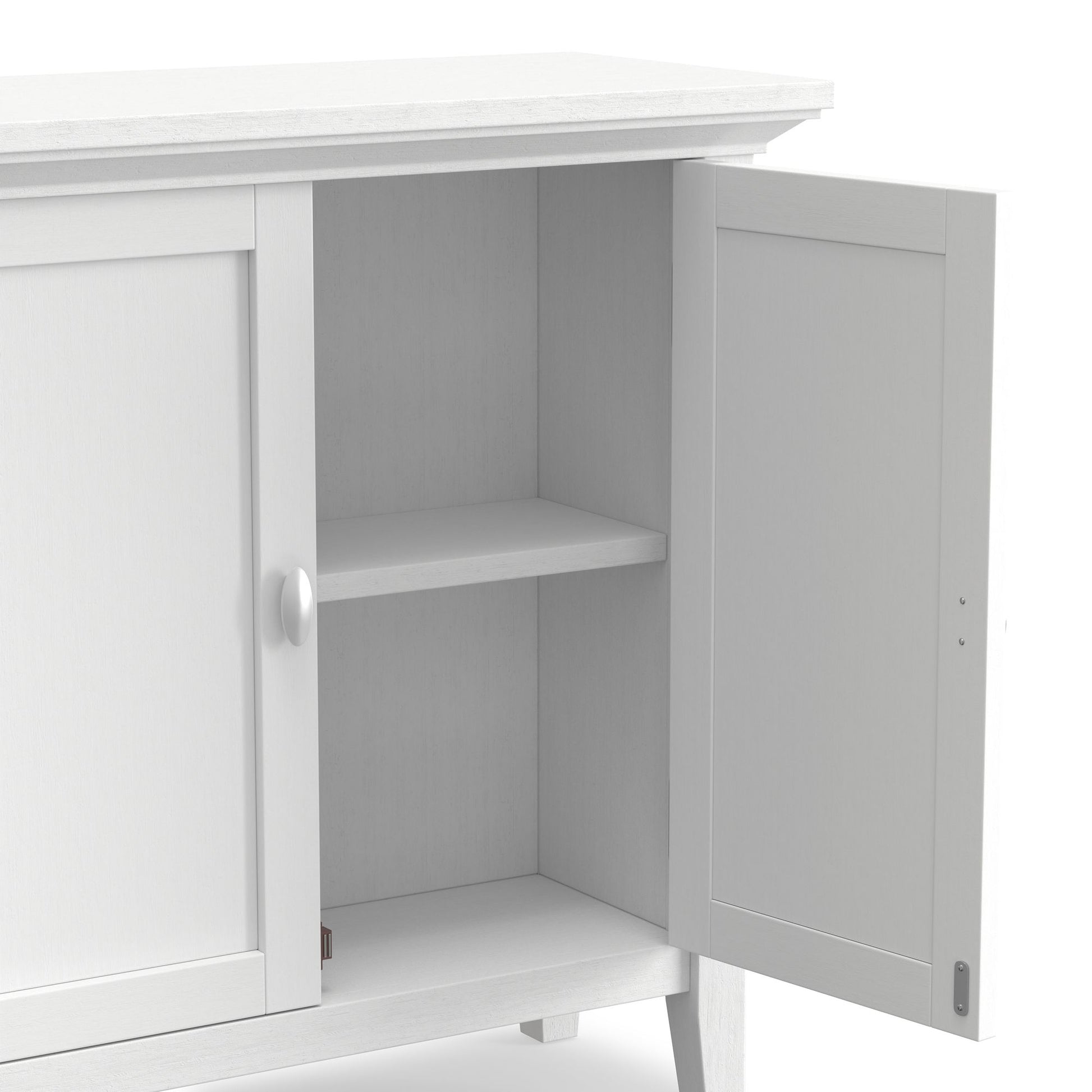 Redmond 32 inch Wide Solid Wood Low Storage Cabinet in White image 9