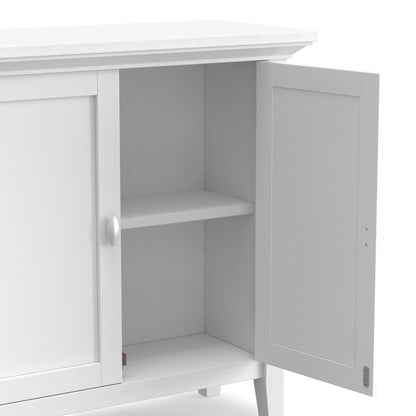 Redmond 32 inch Wide Solid Wood Low Storage Cabinet in White image 9