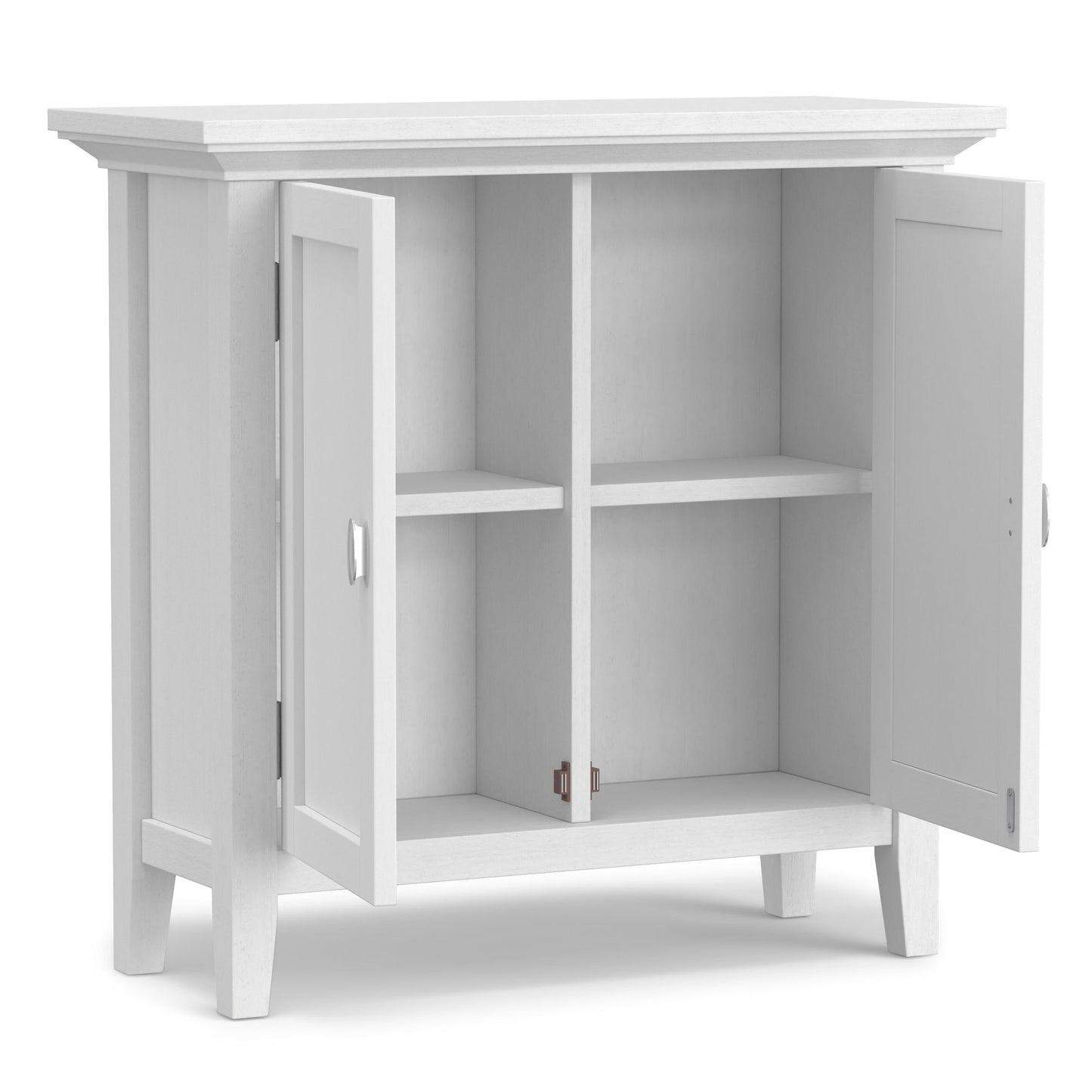 Redmond 32 inch Wide Solid Wood Low Storage Cabinet in White image 5