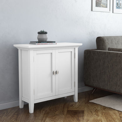 Redmond 32 inch Wide Solid Wood Low Storage Cabinet in White image 1