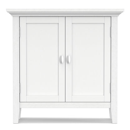 Redmond 32 inch Wide Solid Wood Low Storage Cabinet in White image 7