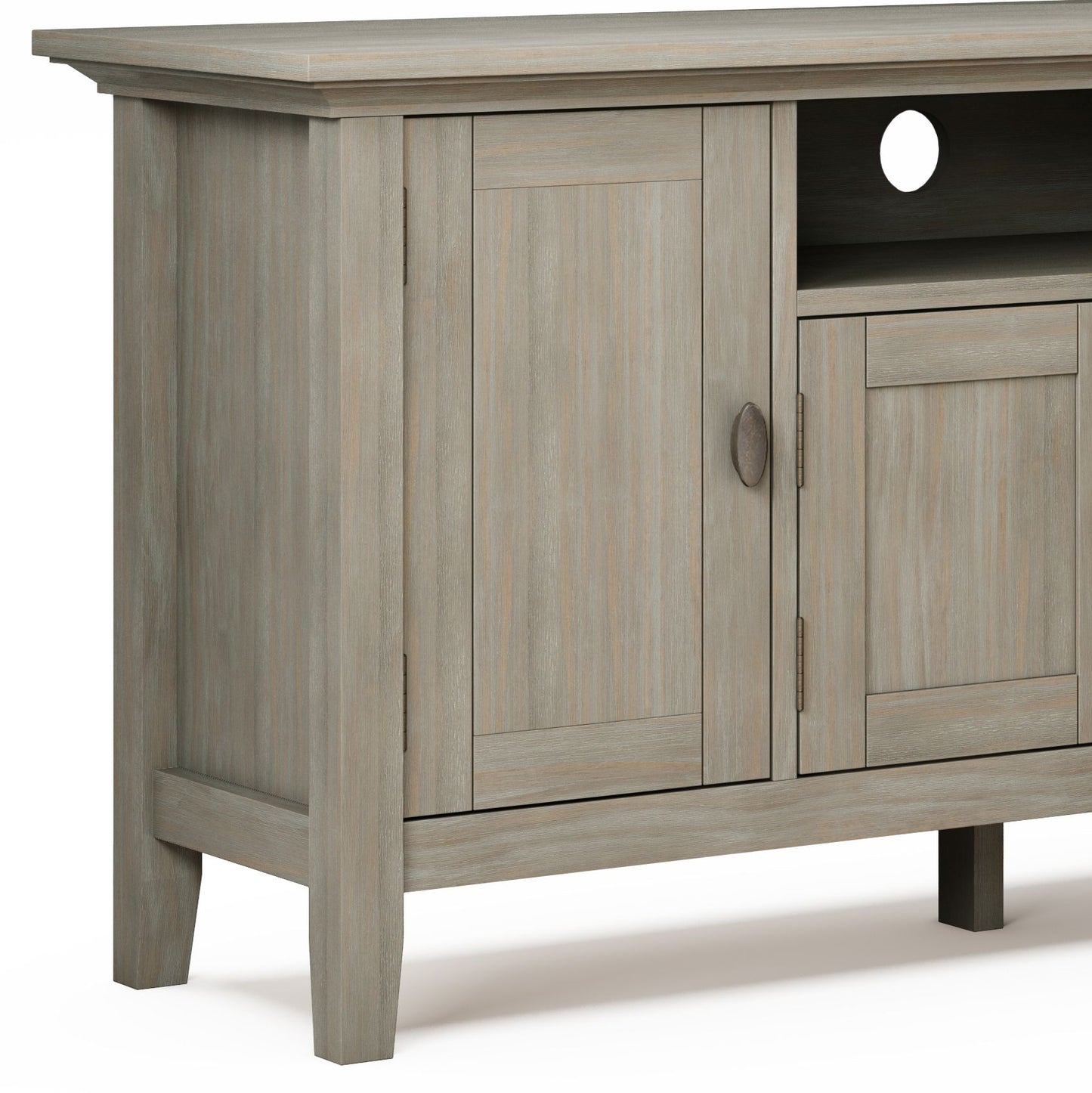 Redmond 72 inch Wide Solid Wood TV Stand in Distressed Grey For TVs up to 80 inches image 3
