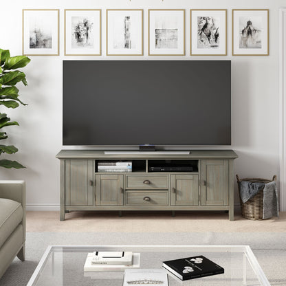 Redmond 72 inch Wide Solid Wood TV Stand in Distressed Grey For TVs up to 80 inches image 7