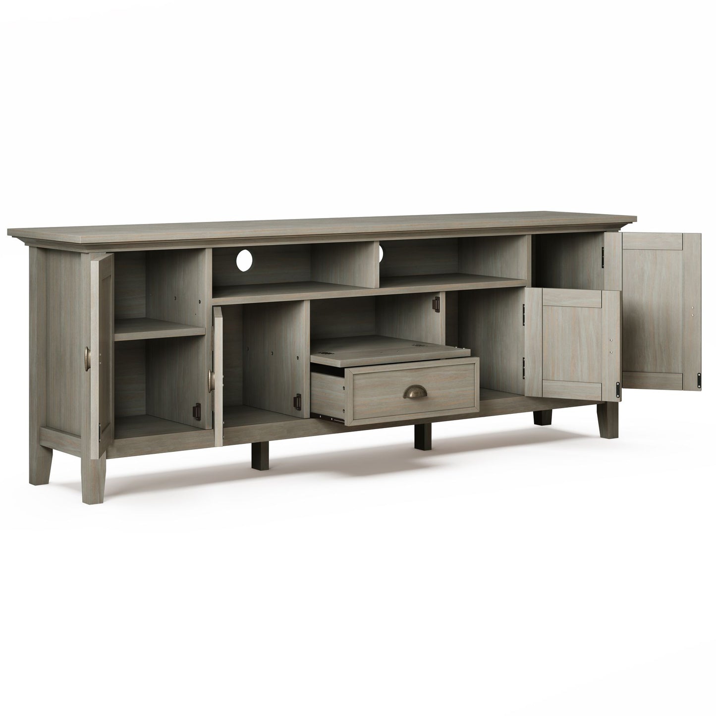Redmond 72 inch Wide Solid Wood TV Stand in Distressed Grey For TVs up to 80 inches image 5