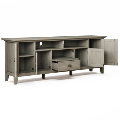 Redmond 72 inch Wide Solid Wood TV Stand in Distressed Grey For TVs up to 80 inches image 5