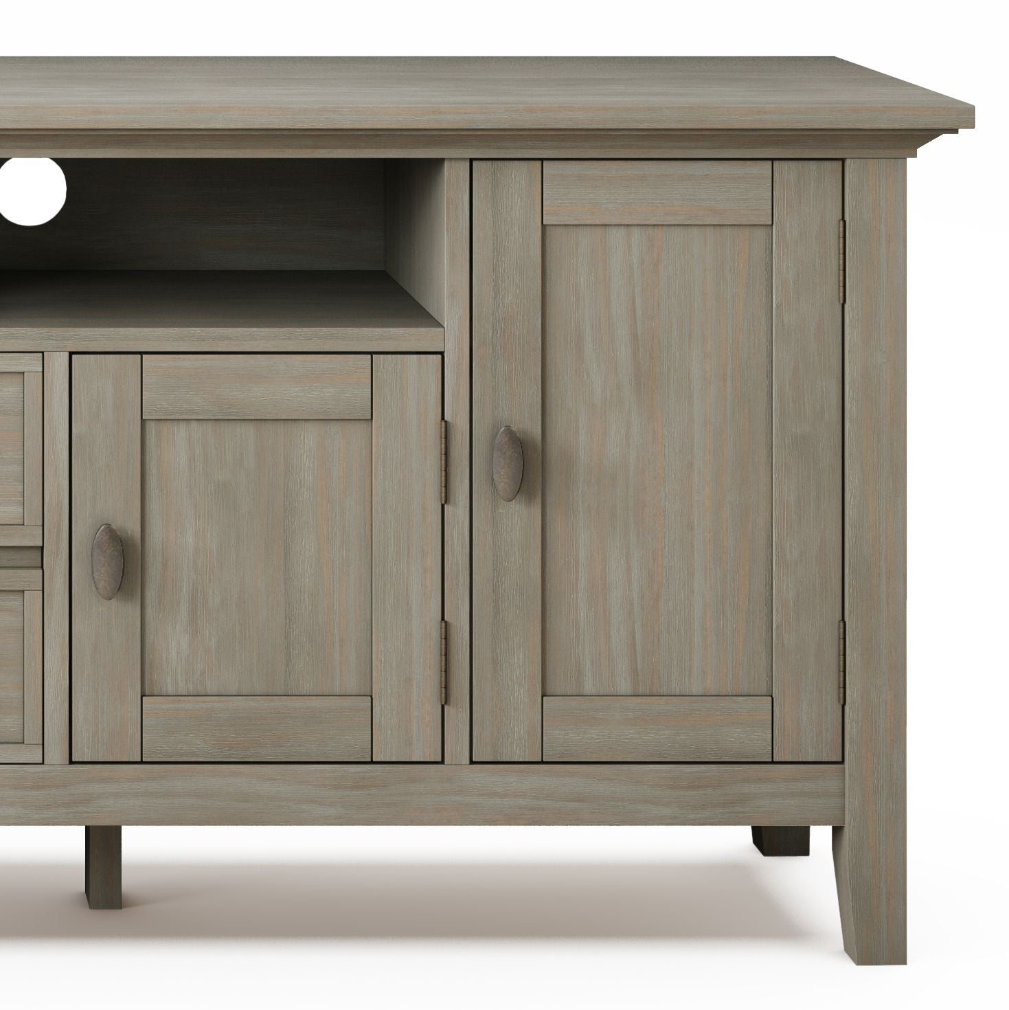 Redmond 72 inch Wide Solid Wood TV Stand in Distressed Grey For TVs up to 80 inches image 4