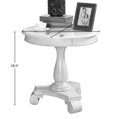 Rene Round Wood Pedestal Side Table, Espresso image 6