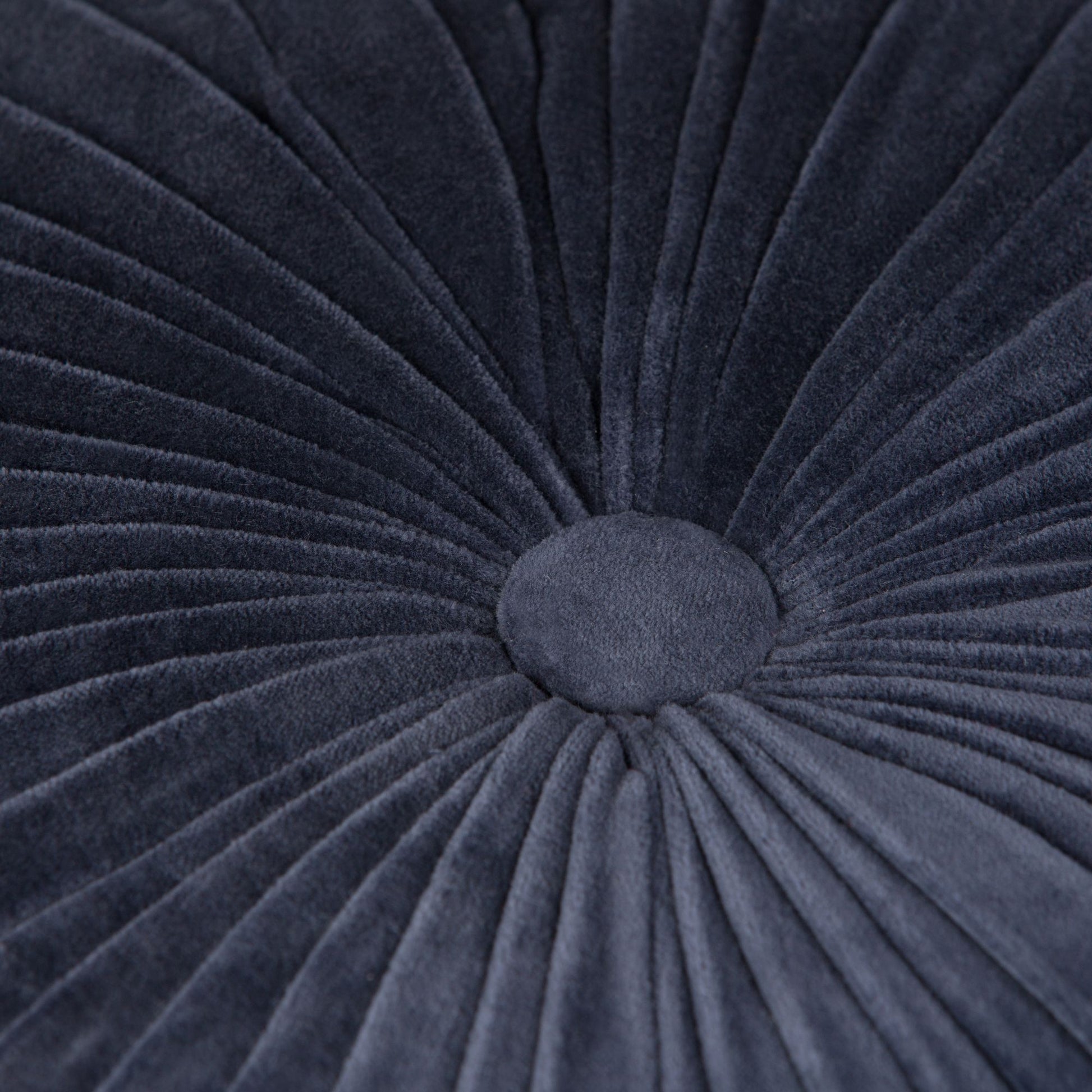 Renee 20 inch Wide Round Pouf in Navy Velvet image 4