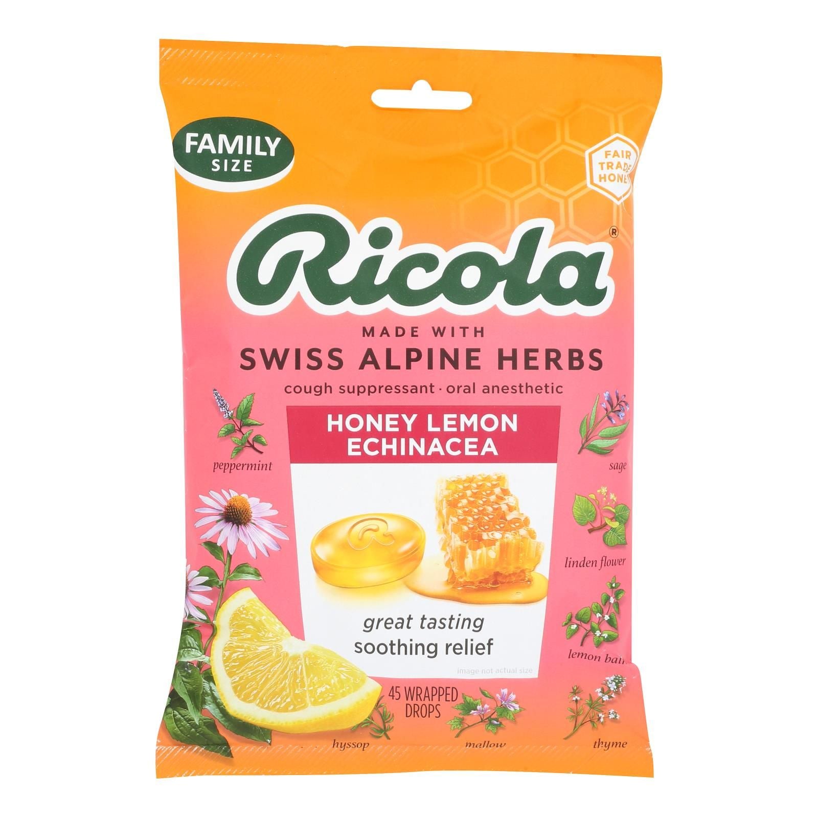 Ricola - Cough Drop Ech Honey Lemon - Case Of 6-45 Ct image 1