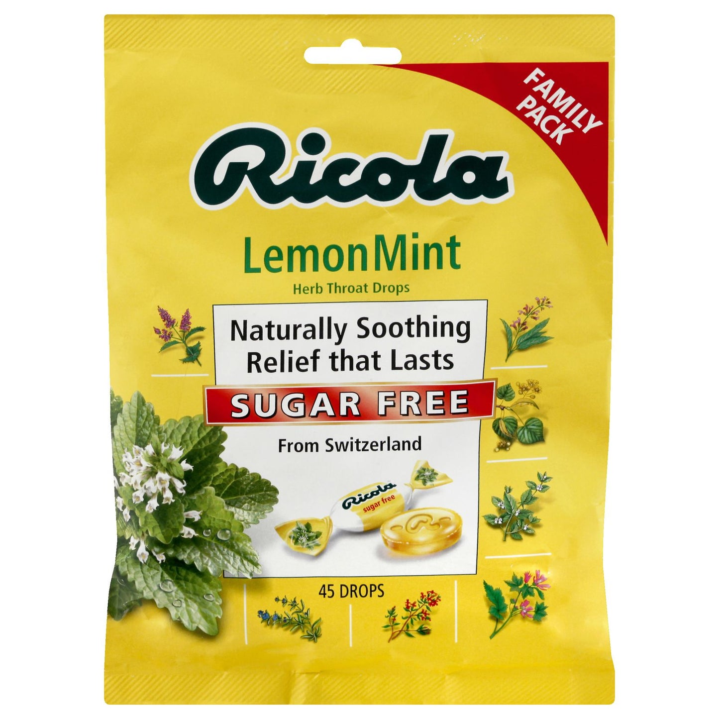 Ricola - Cough Drop Sugar Free Lemon Mint - Case Of 6-45 Ct image 1