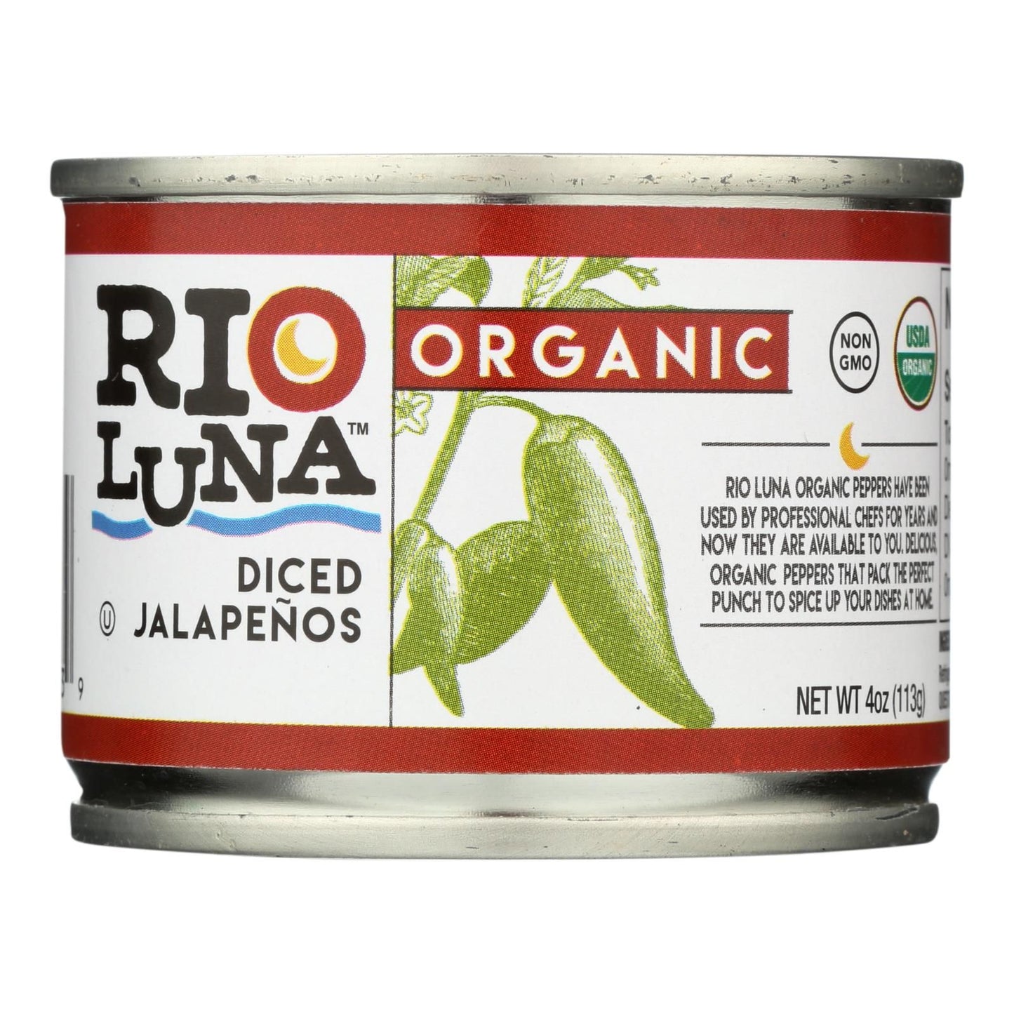 Rio Luna Organic Diced Jalapenos - Case Of 12 - 4 Oz image 1