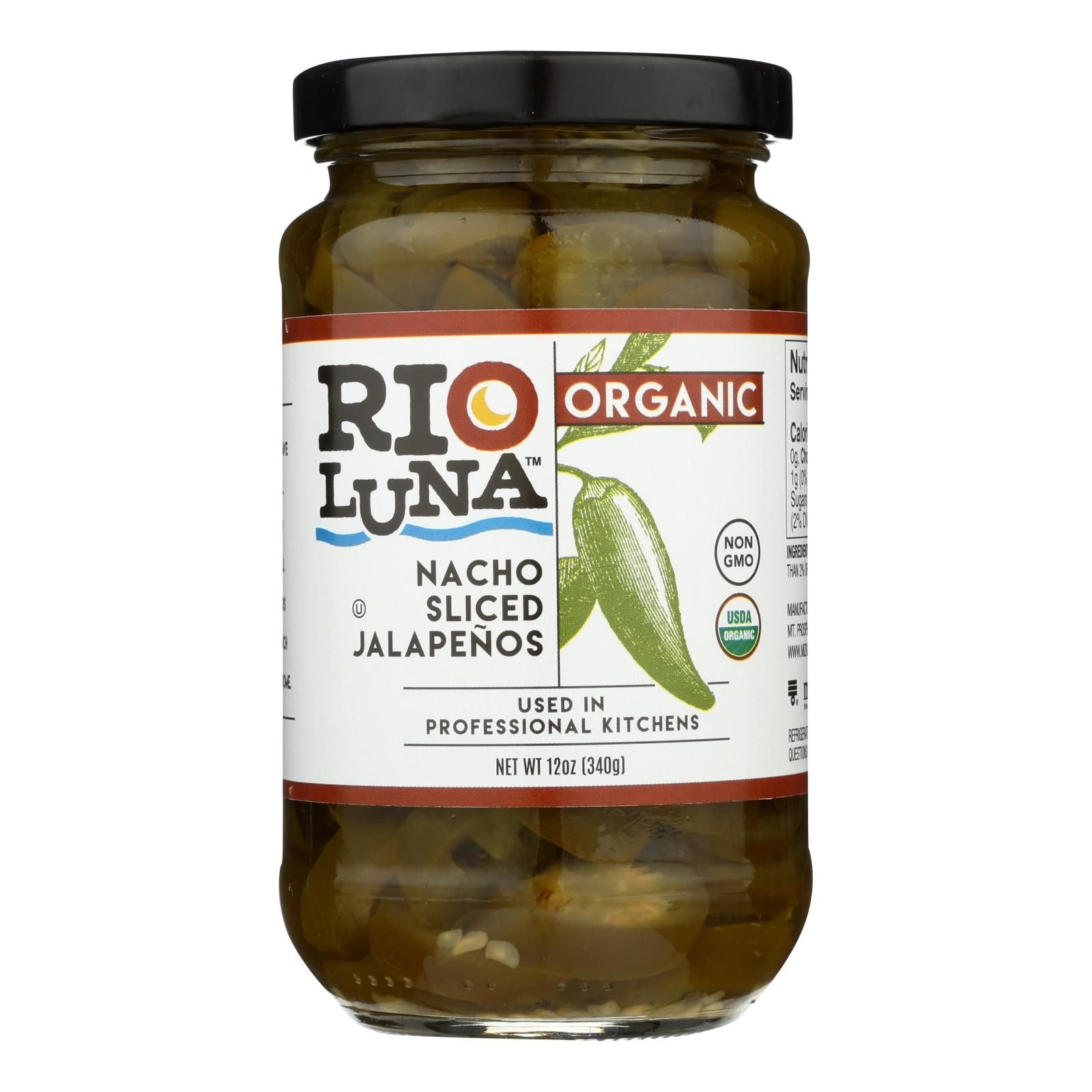 Rio Luna Organic Nacho Sliced Jalapenos - Case Of 12 - 12 Oz image 2
