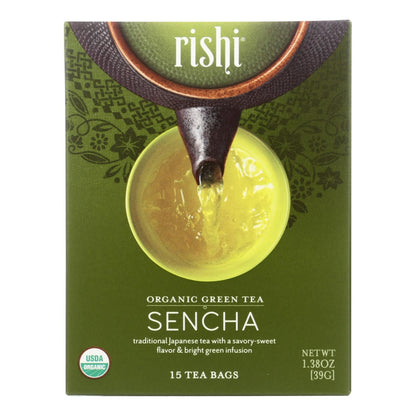 Rishi Organic Green Tea - Sencha - Case Of 6 - 15 Bags image 1