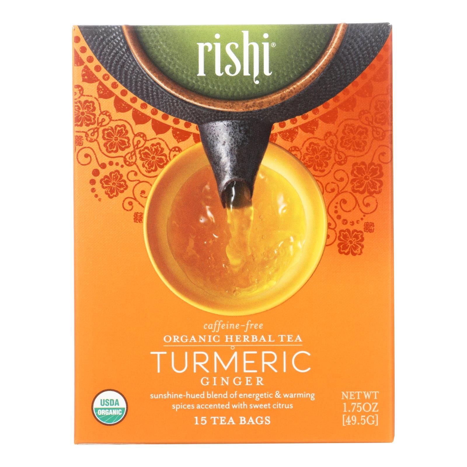 Rishi Tea Bag - Turmeric Ginger - Case Of 6 - 15 Bags image 1