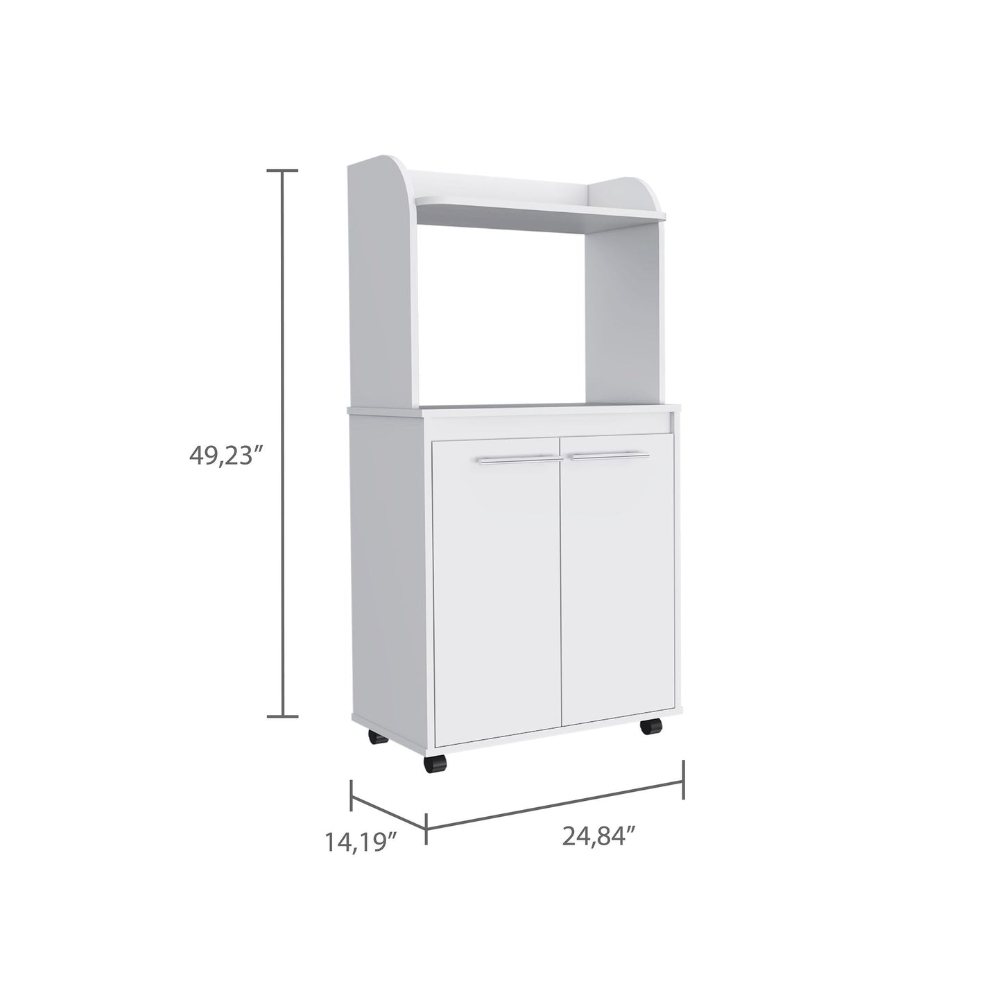 Rockford Kitchen Cart, Open Shelf, Double Door Cabinet, Two Interior Shelves image 1