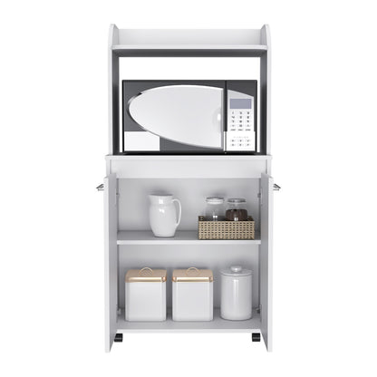 Rockford Kitchen Cart, Open Shelf, Double Door Cabinet, Two Interior Shelves image 8