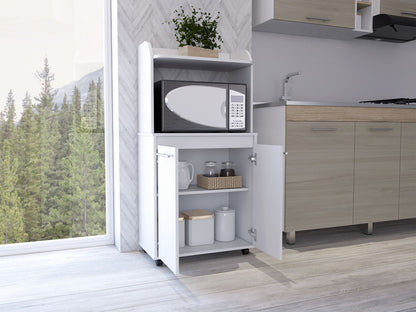 Rockford Kitchen Cart, Open Shelf, Double Door Cabinet, Two Interior Shelves image 6