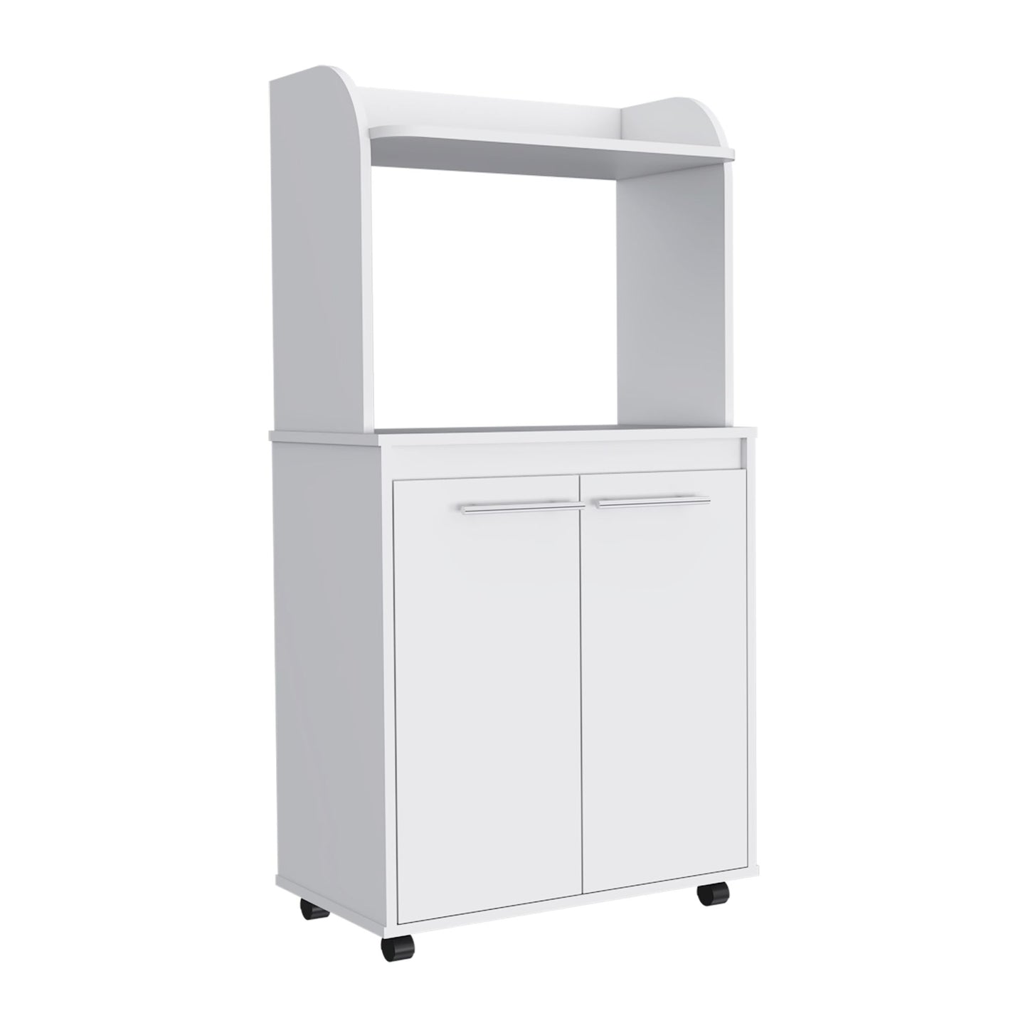 Rockford Kitchen Cart, Open Shelf, Double Door Cabinet, Two Interior Shelves image 2