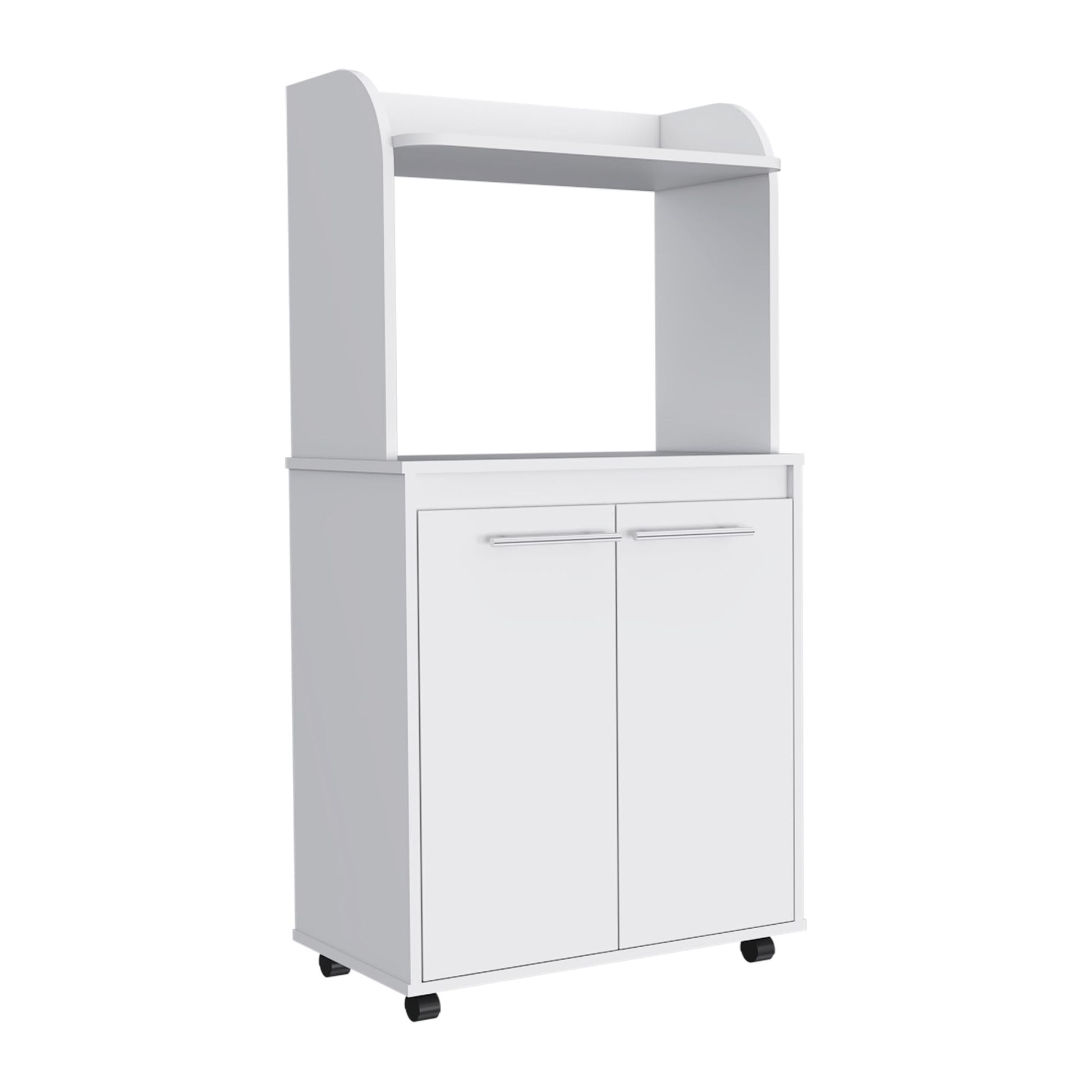 Rockford Kitchen Cart, Open Shelf, Double Door Cabinet, Two Interior Shelves image 2