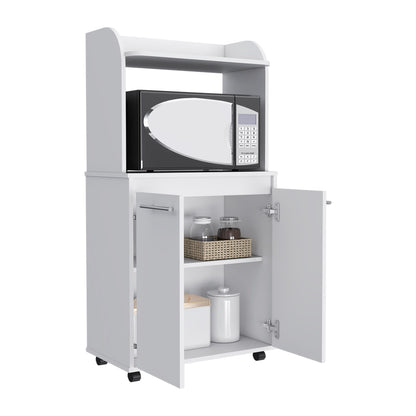Rockford Kitchen Cart, Open Shelf, Double Door Cabinet, Two Interior Shelves image 7