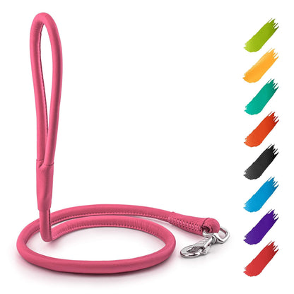 Rolled Leather Dog Leash 4Ft x 0.5 in for Small Medium and Large Dogs Heavy Duty Leash for Outdoor Walking Running Train image 1