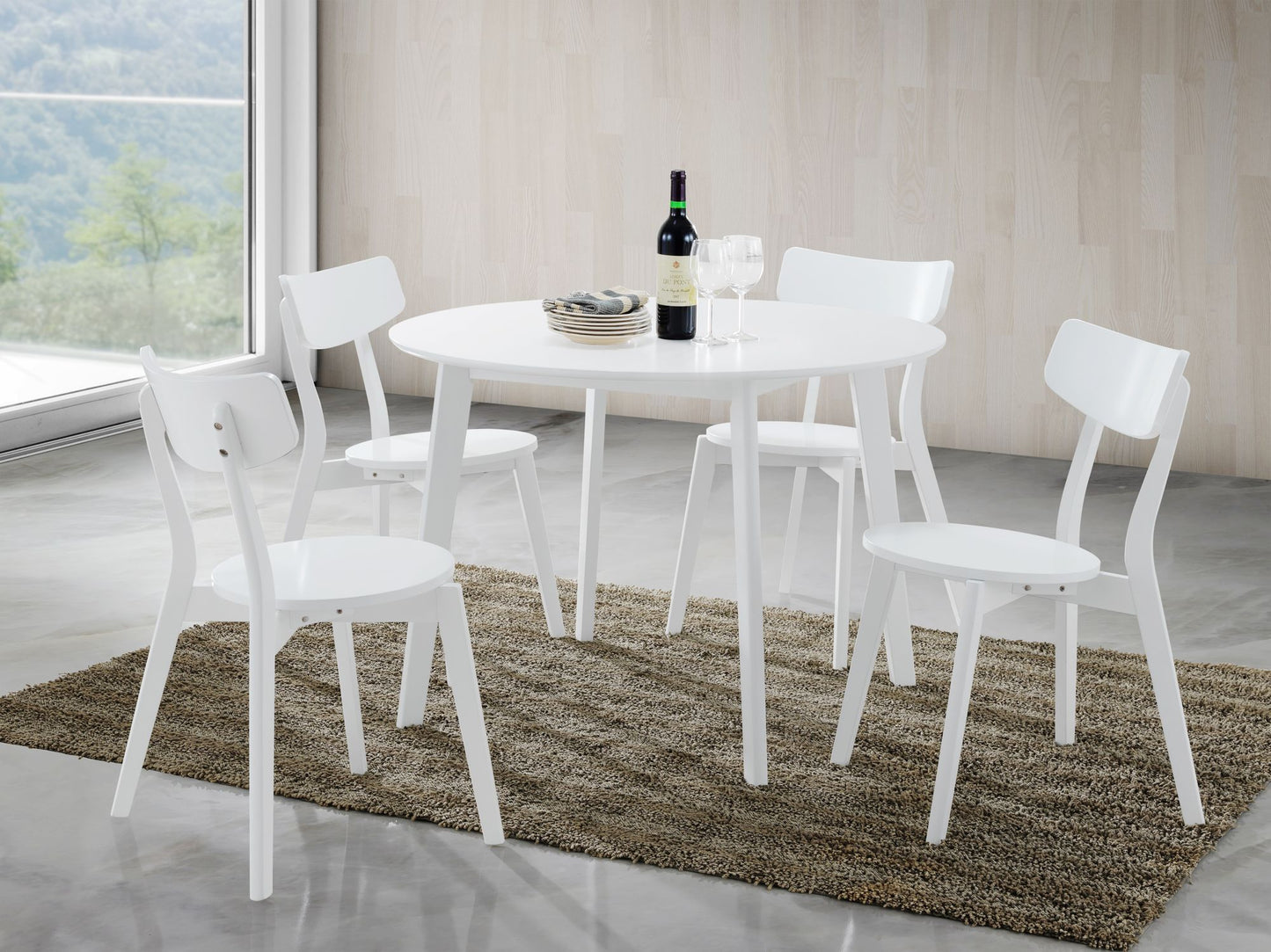 Roma Contemporary White Round Dining Table image 4