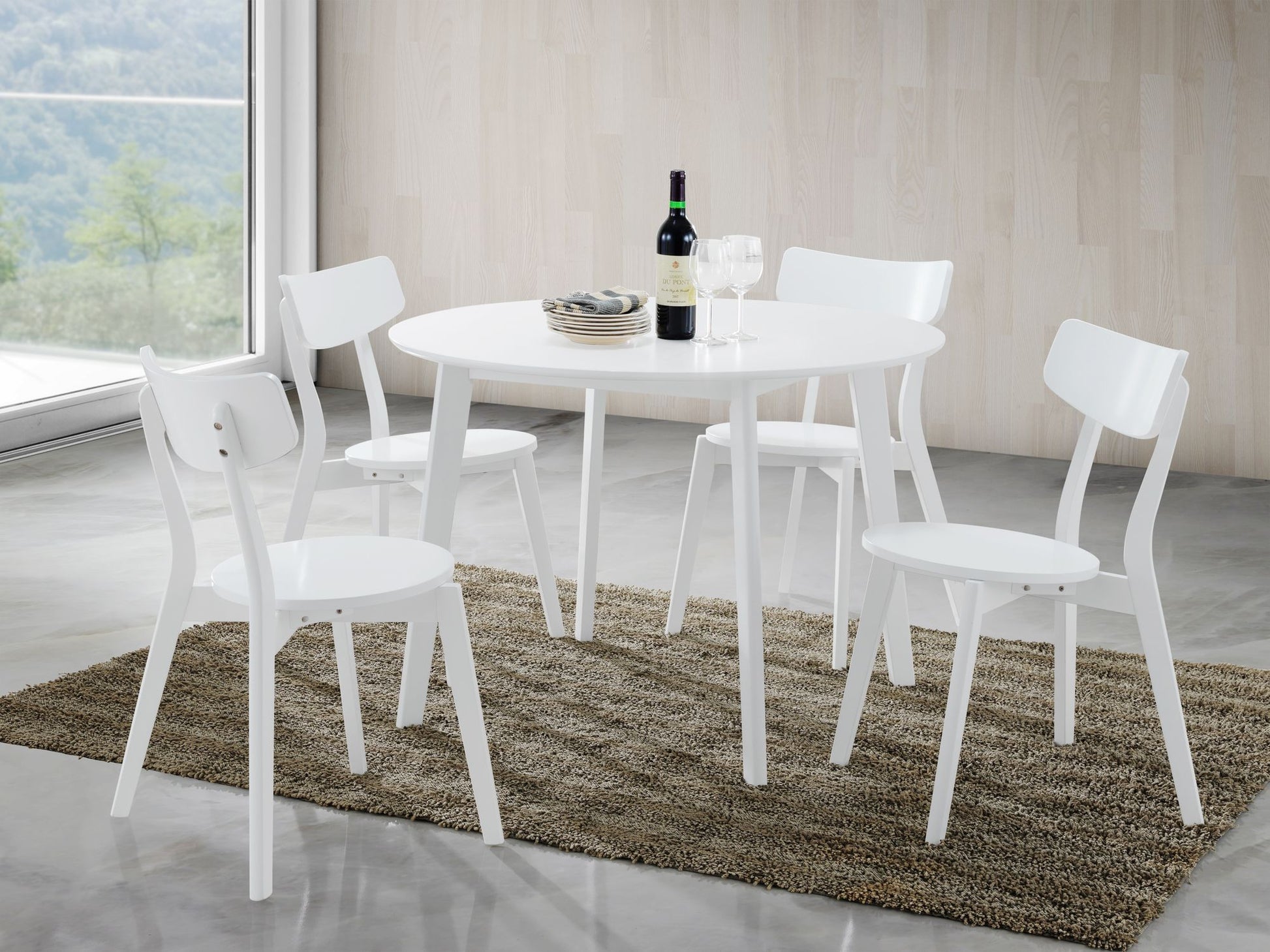 Roma Contemporary White Round Dining Table image 4