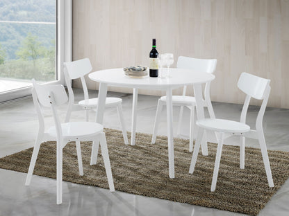 Roma Contemporary White Round Dining Table image 4