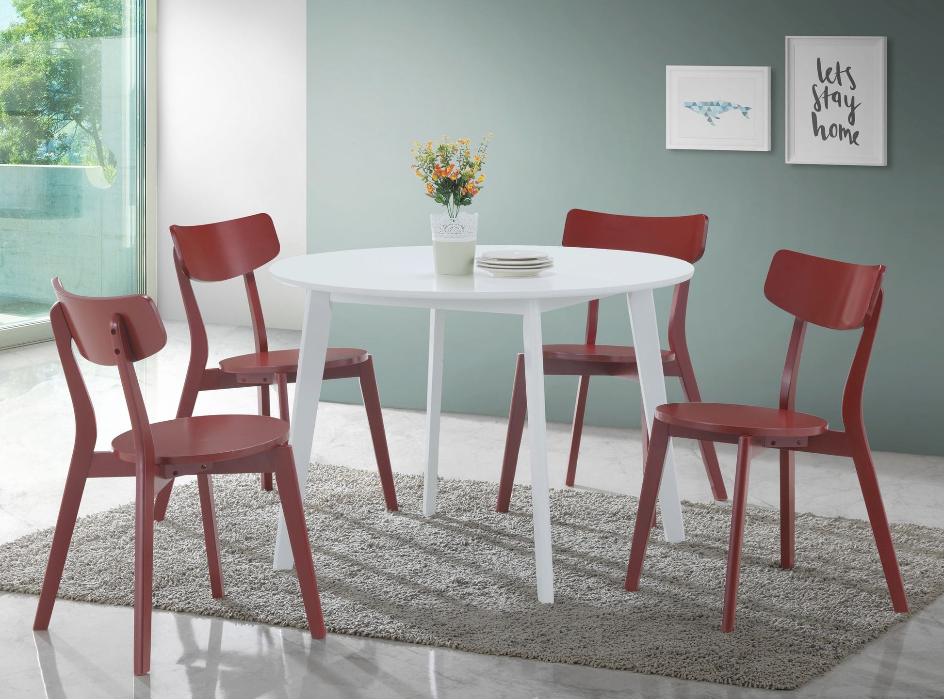 Roma Contemporary White Round Dining Table image 3