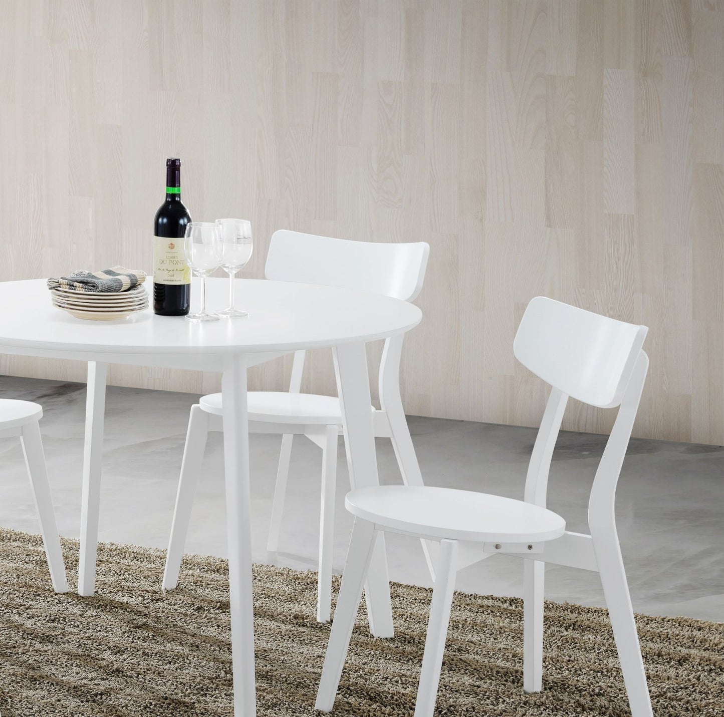 Roma Contemporary White Round Dining Table image 5
