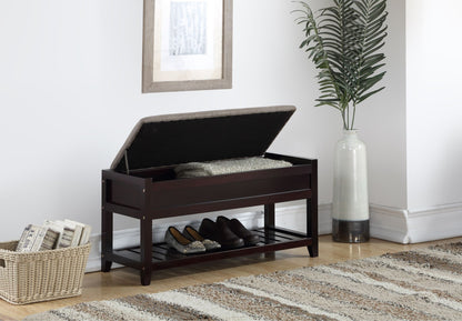 Rouen Seating Bench with Shoe Storage, Espresso image 2