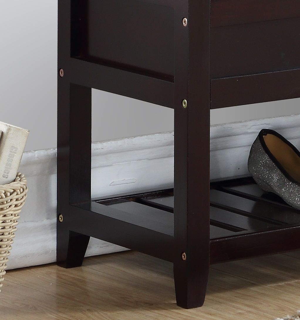 Rouen Seating Bench with Shoe Storage, Espresso image 4