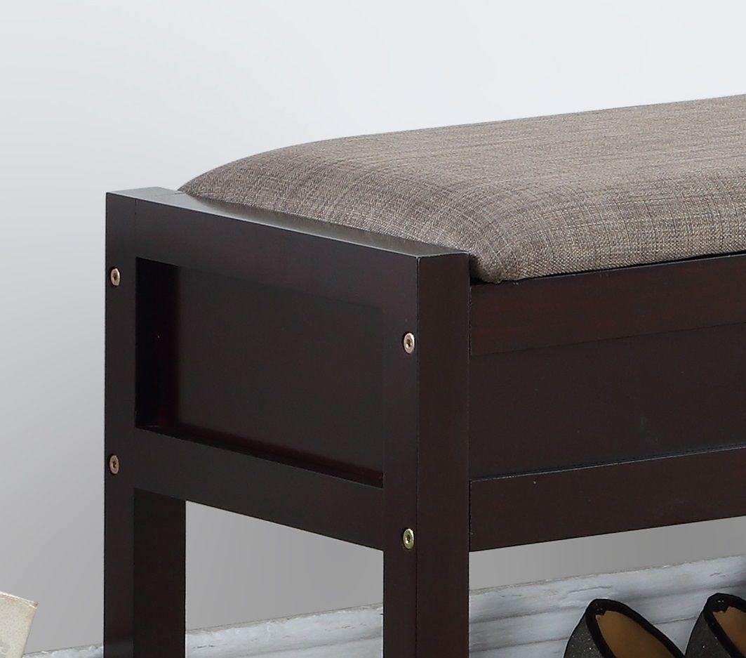Rouen Seating Bench with Shoe Storage, Espresso image 3