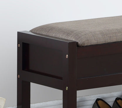 Rouen Seating Bench with Shoe Storage, Espresso image 3