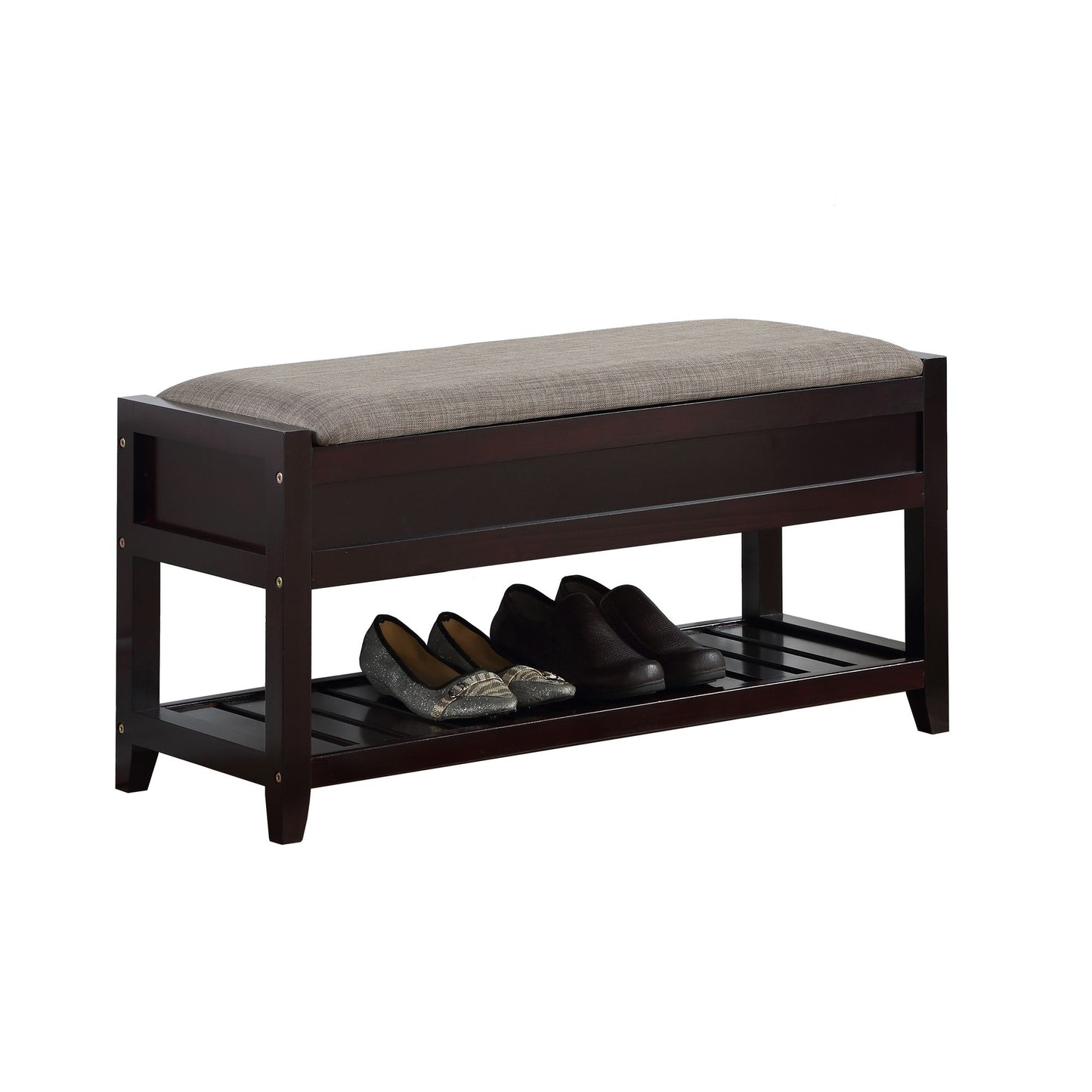 Rouen Seating Bench with Shoe Storage, Espresso image 5