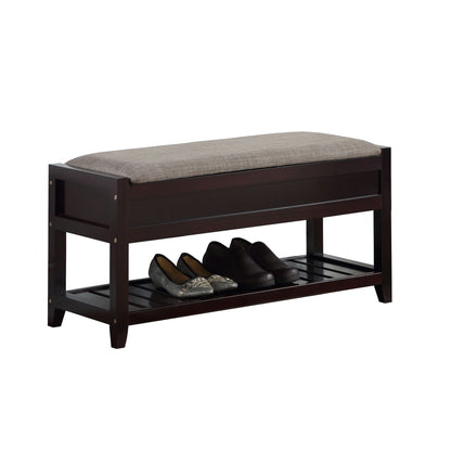 Rouen Seating Bench with Shoe Storage, Espresso image 5