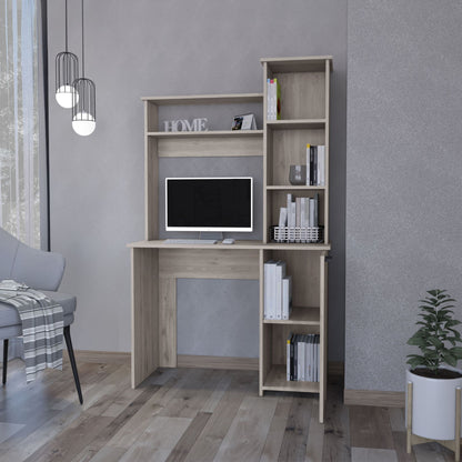 Rumford Computer Desk with Hutch and 3-Tier Storage Shelves image 3