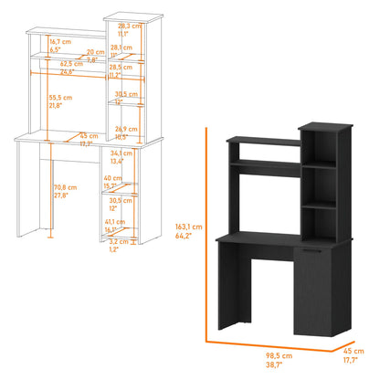Rumford Computer Desk with Hutch and 3-Tier Storage Shelves image 8