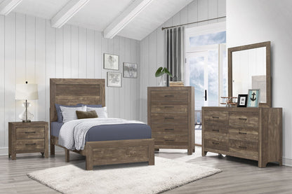 Rustic Brown Finish 1pc Dresser Black Handles Wooden Funiture Rustic Style image 5